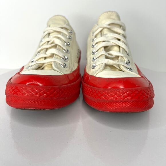 Comme des Garçons PLAY x Converse 7 Womens Red Sole Chuck 70 Low Sneaker - Picture 4 of 11